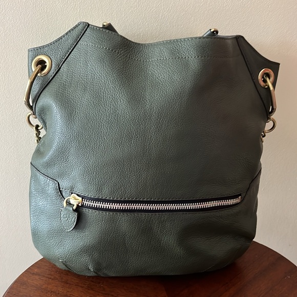 Oryany Selena Shoulder / Crossbody bag chain strap details  Dark sage green/gold - Picture 10 of 17